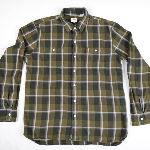 Levi's Plaid Flannel Shirt Men's XL 100% Cotton Tartan Buffalo Lumberjack - Picture 1 of 13